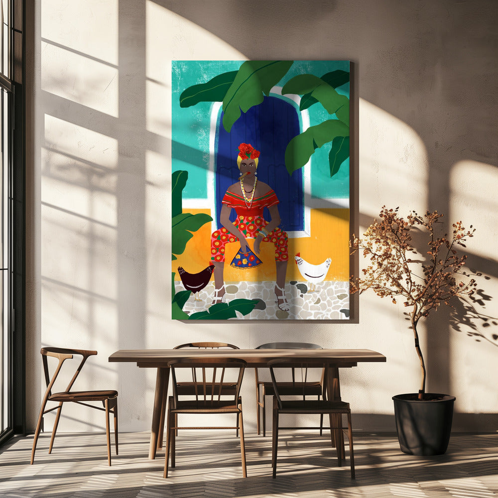 Kvinna med en cigarr | Canvas