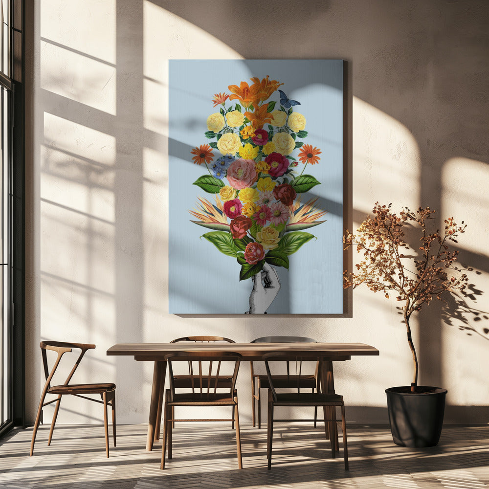 Botanisk blå bukett | Canvas