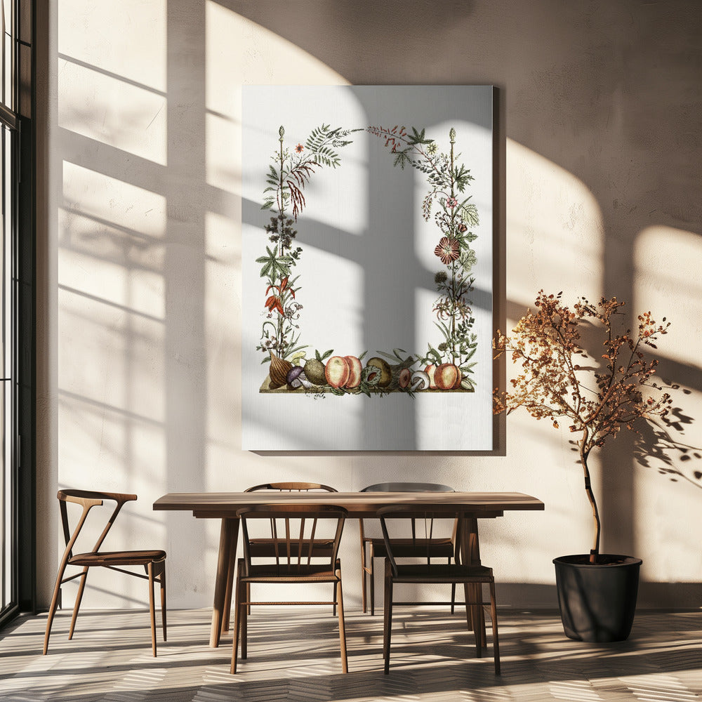 Handritad botanisk ram | Canvastavla