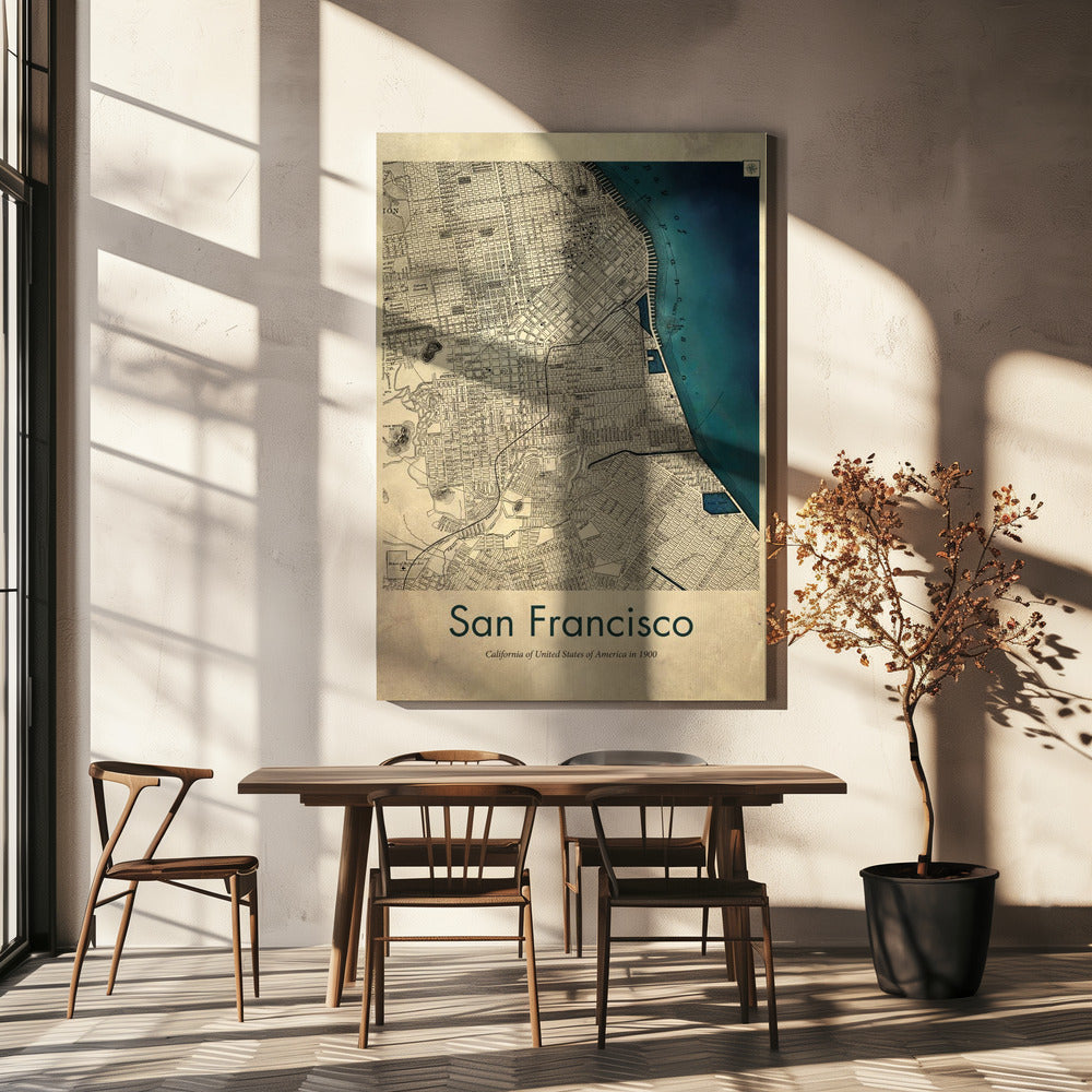 San Francisco retrokarta | Canvas