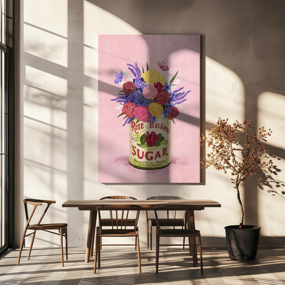 Blommor i en vintageburk | Canvas