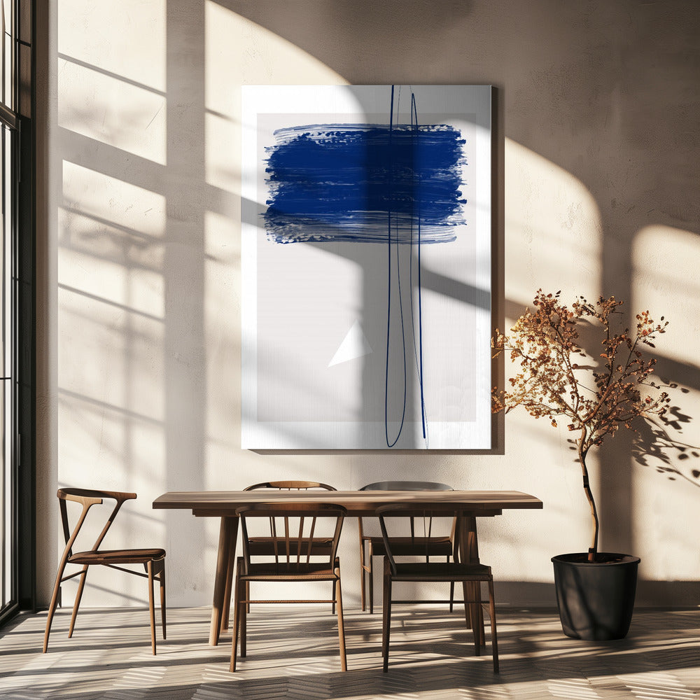 Djärva blå penseldrag | Canvas