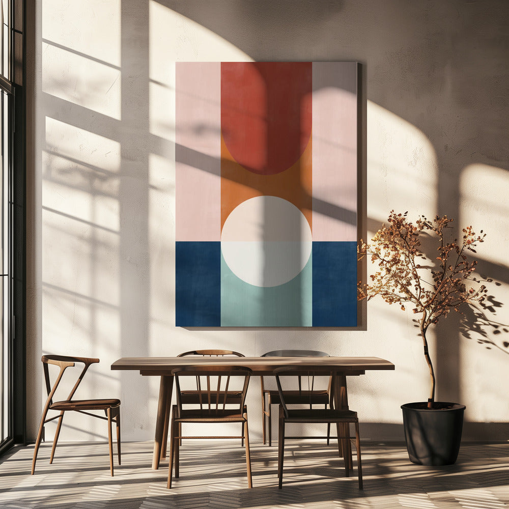 Abstrakt design med geometriska former | Canvas