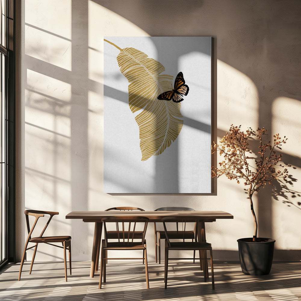 Fjäril & Palmblad | Canvas