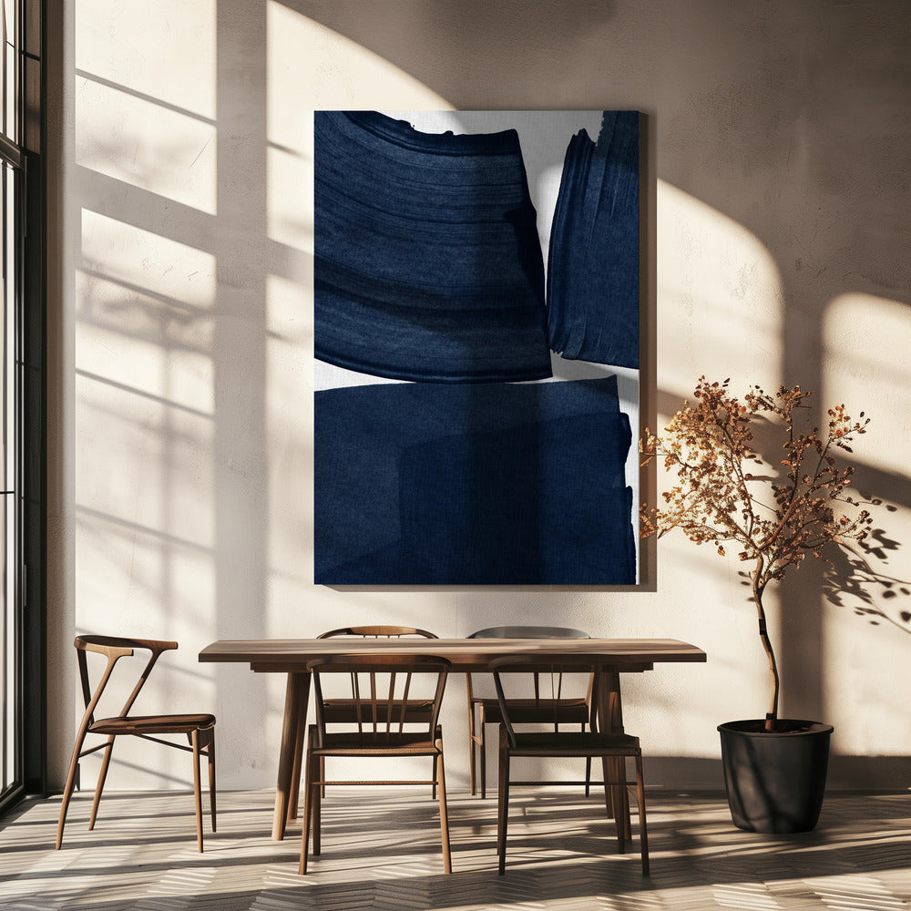 Minimalistisk målning Blå I | Canvas