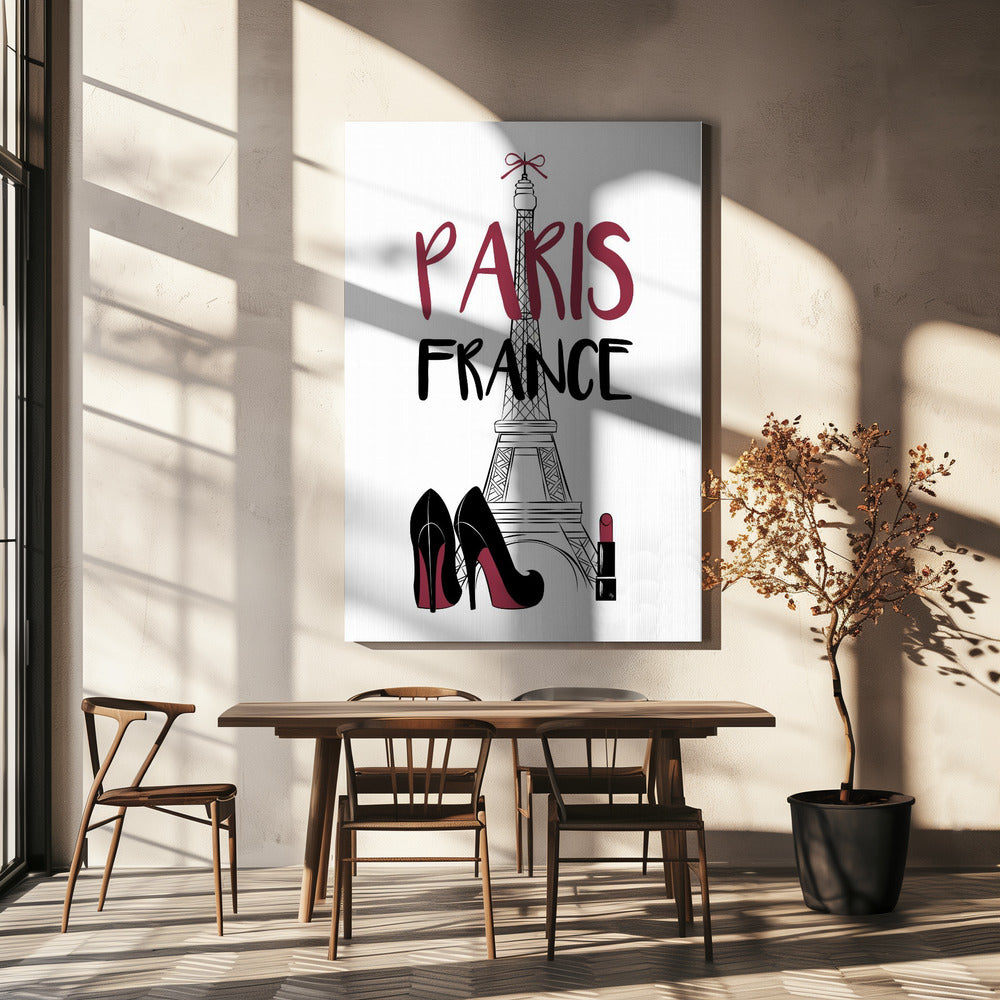 Eiffeltornet med snygga höga klackar och läppstift | Canvas