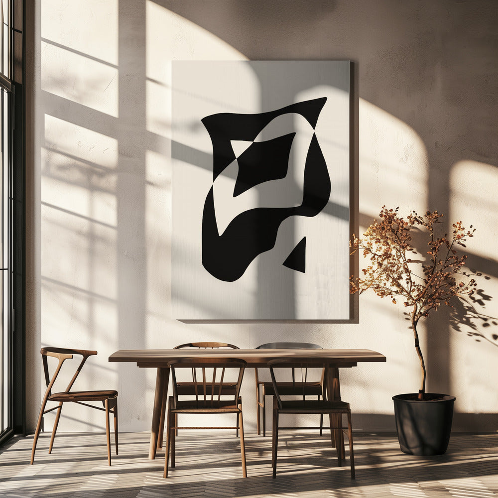 Djärv svartvit geometrisk komposition | Canvas