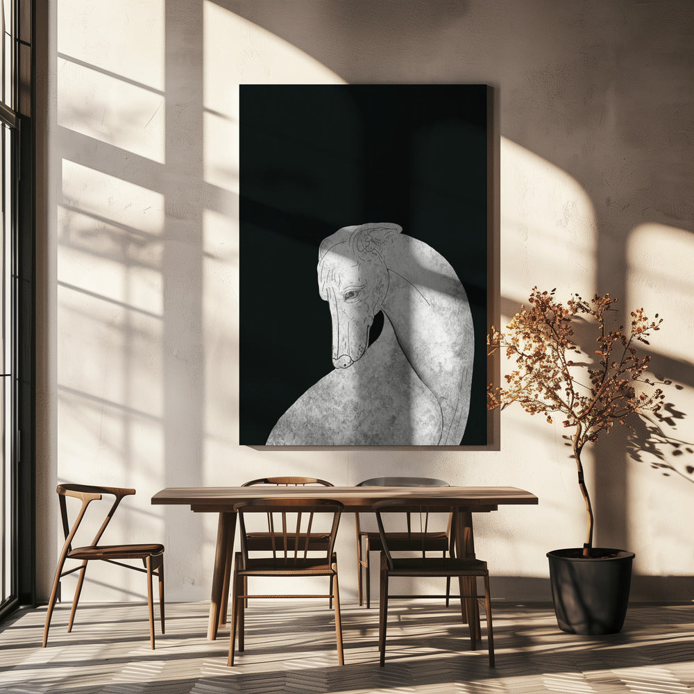 Svart och vit vinthund | Canvas