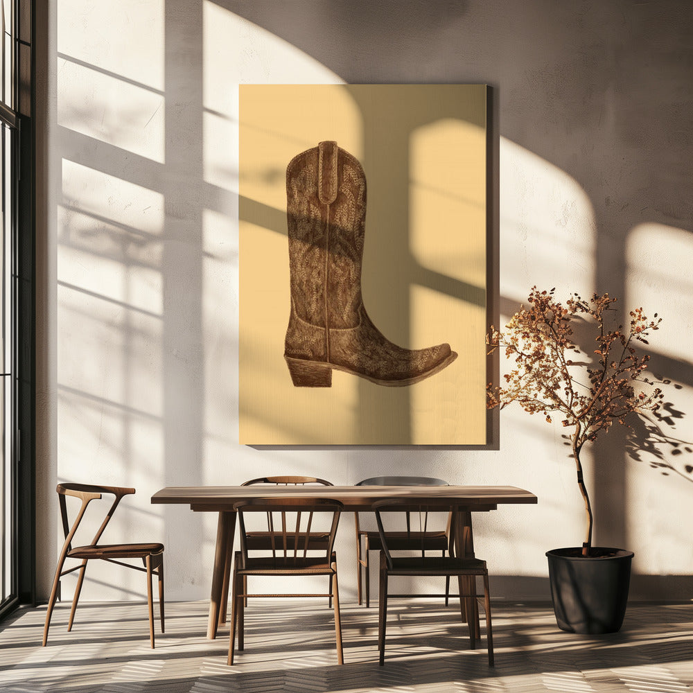 Brun Cowgirl-stövel | Canvas