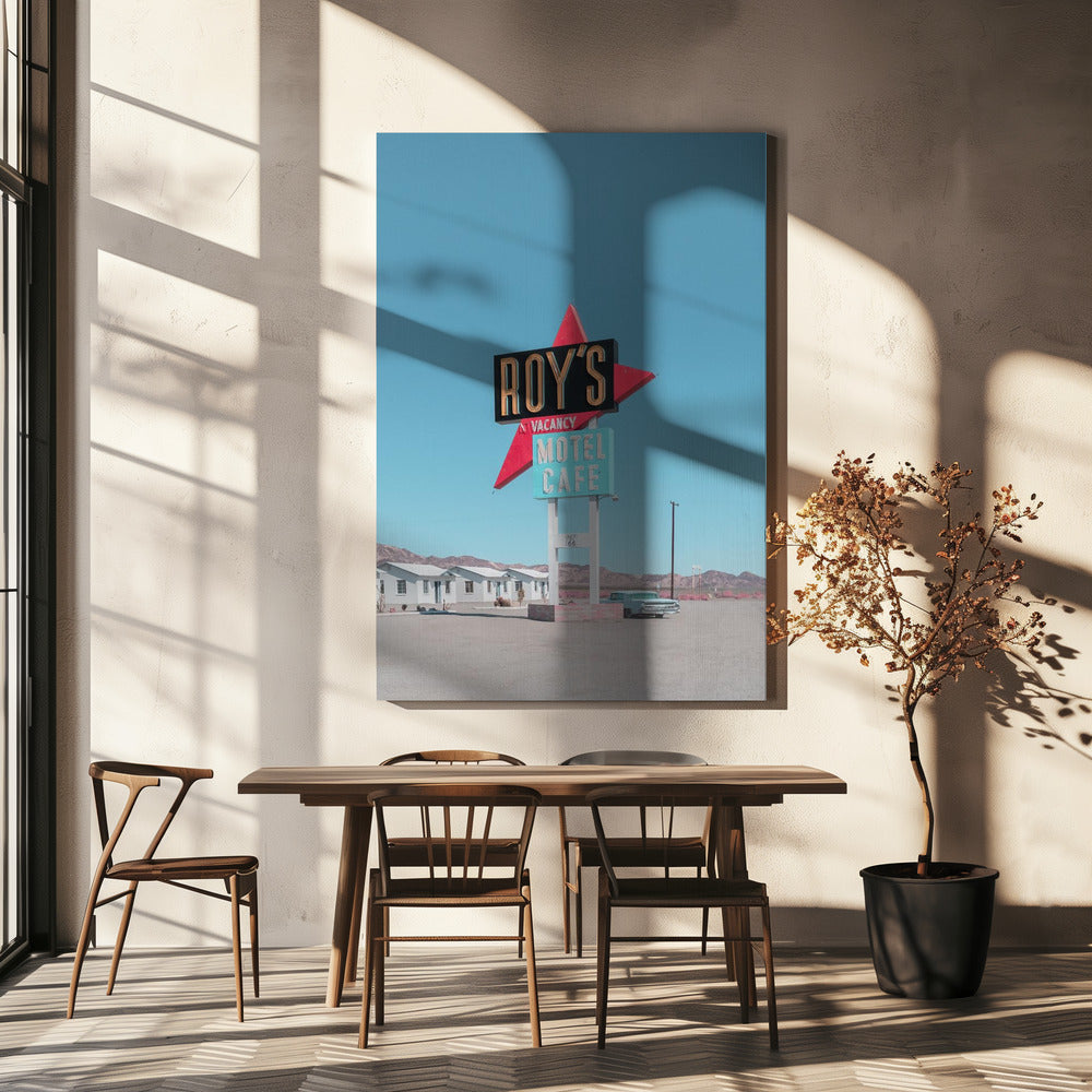 Roys Motel Café Retro Skylt | Canvas
