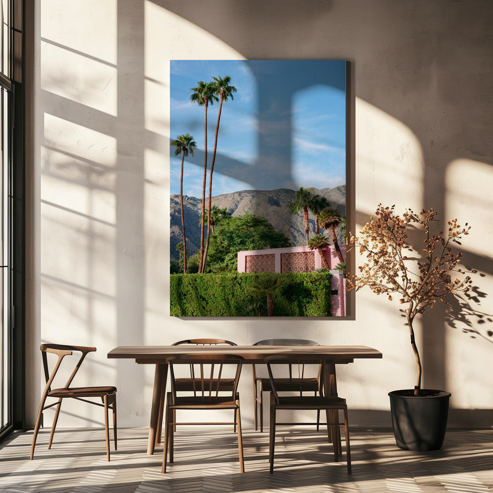 Palm Springs rosa hus | Canvas