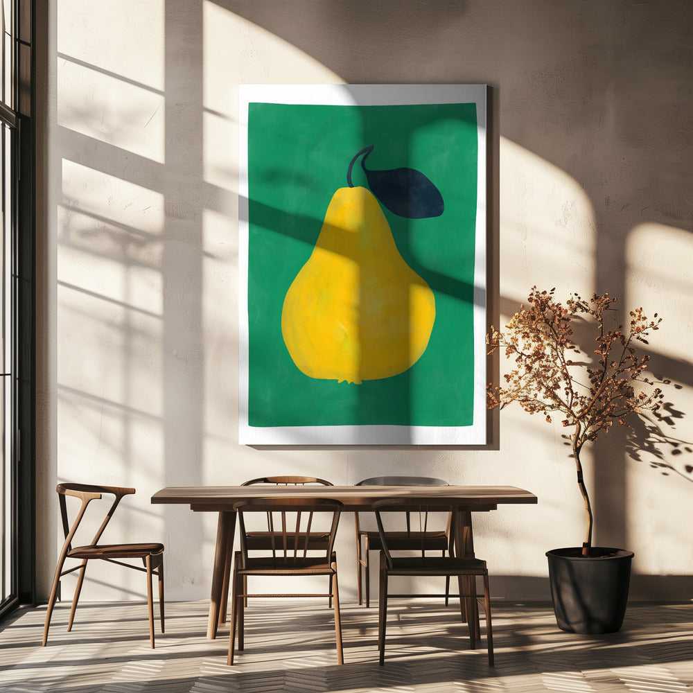Minimalistiskt gult päron | Canvas