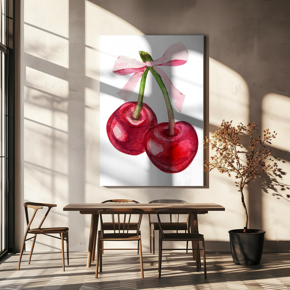 Röd körsbärsrosa rosett | Canvas