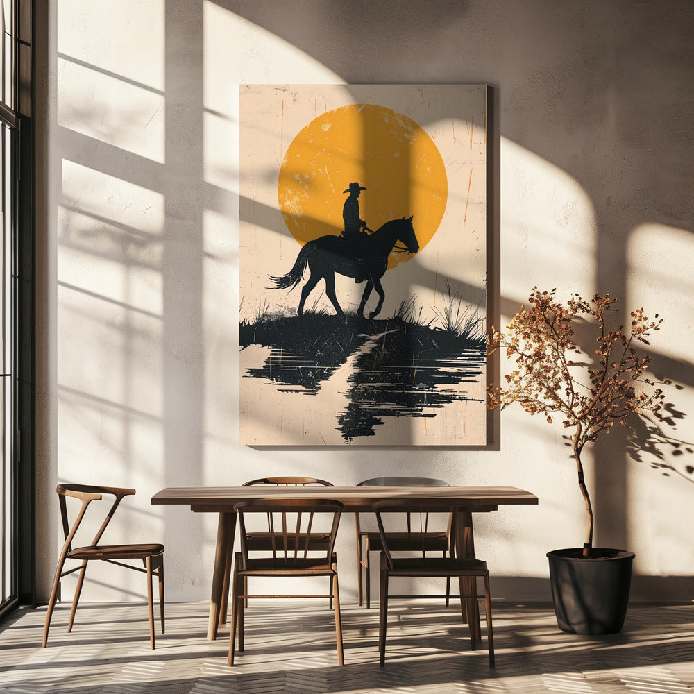 Cowboy i solnedgången | Canvas
