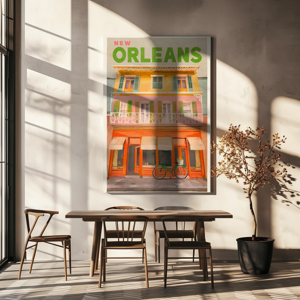 Vintage reseaffisch från New Orleans, Louisiana | Canvas