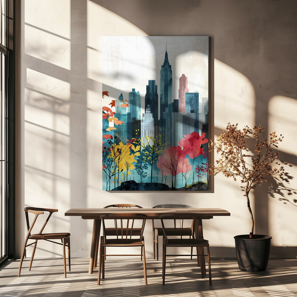 Digital målning i akvarell i New York City (1) | Canvas