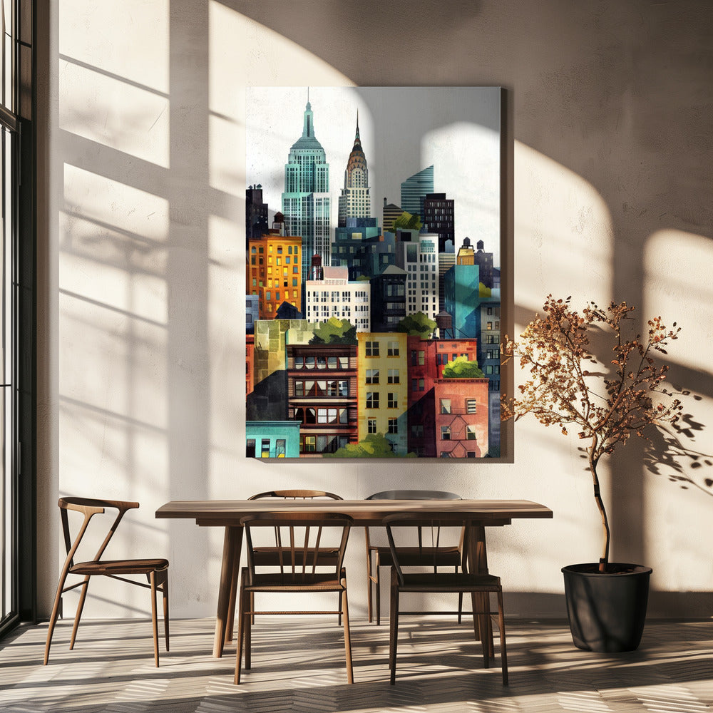 Digital målning i akvarell i New York City (2) | Canvas