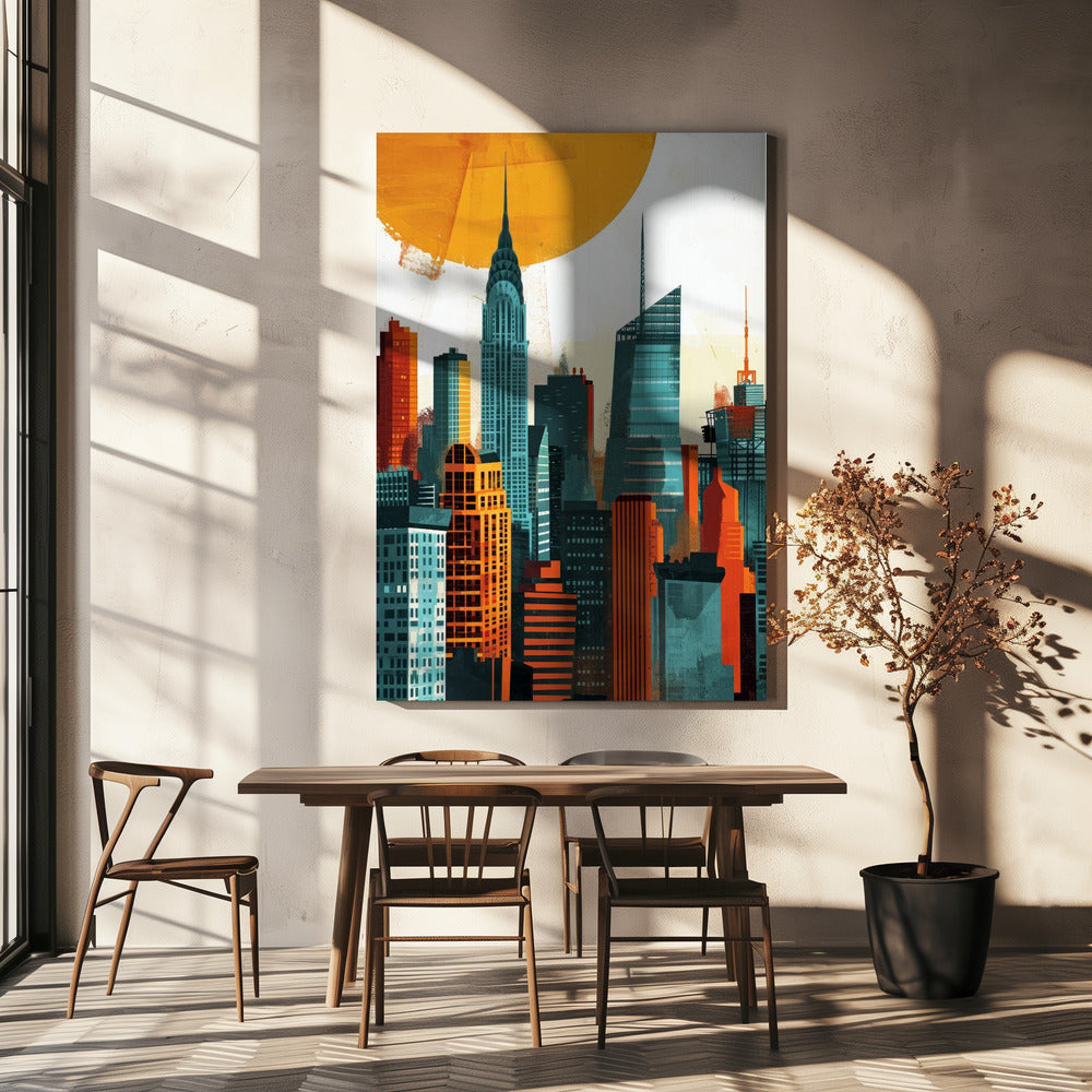 Digital målning i akvarell i New York City (3) | Canvas