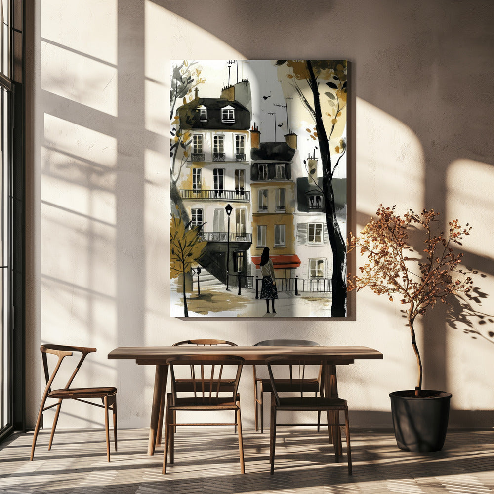 Digital målning i akvarell i Paris (2) | Canvas