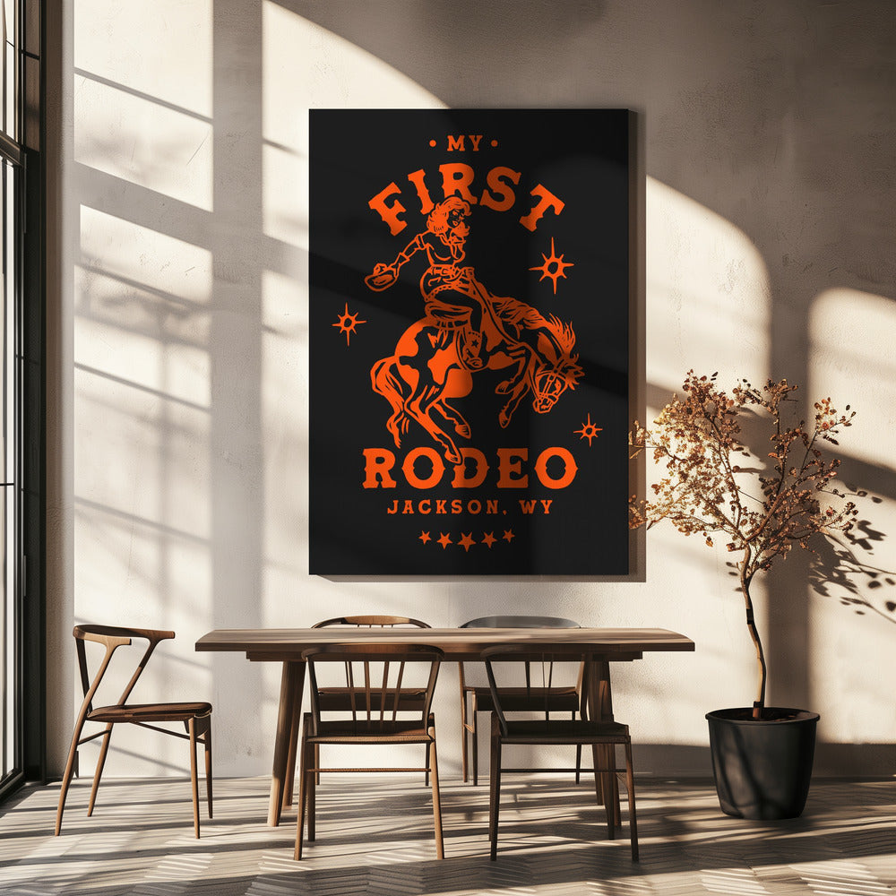 Min första rodeo, Jackson, Wyoming, cowgirl med häst | Canvas