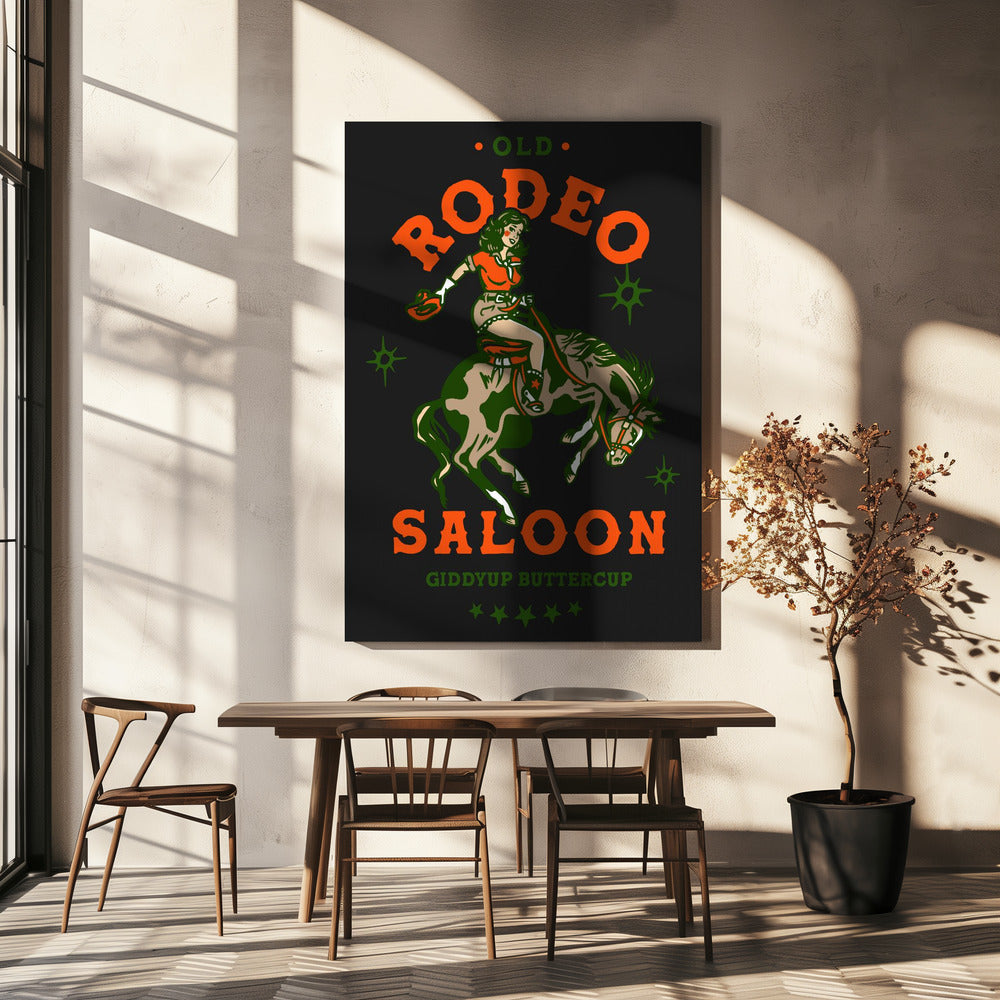 Old Rodeo Saloon Cowgirl: Giddyup Buttercup | Canvas
