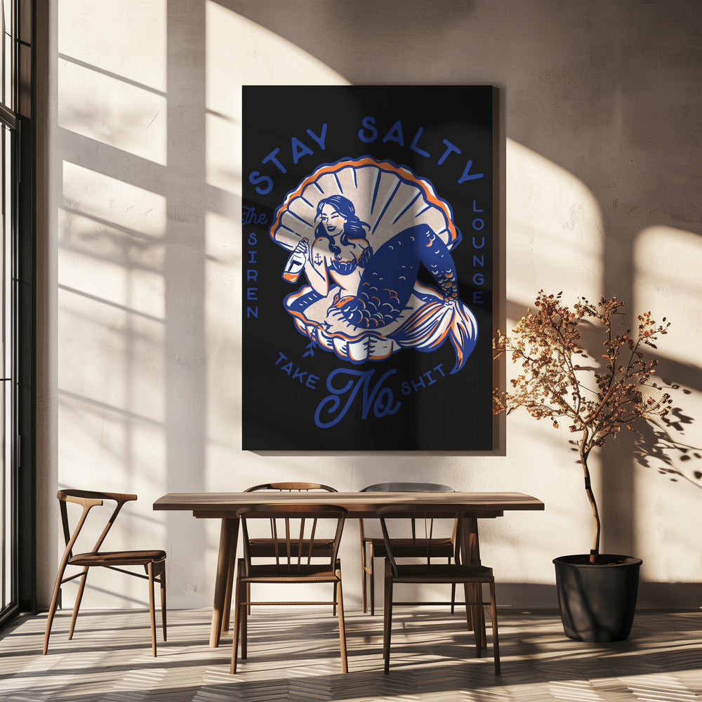 Stay Salty Siren Lounge Pin-up sjöjungfru | Canvas
