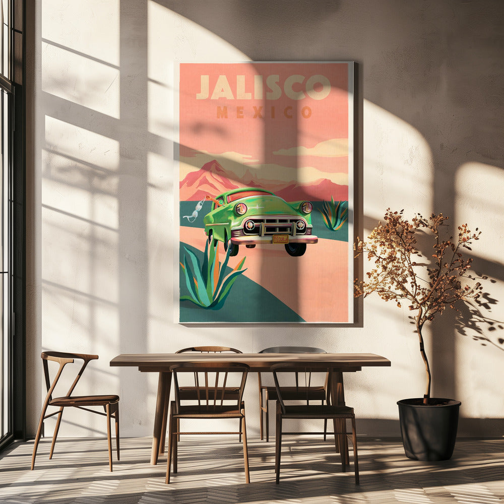 Jalisco Mexiko Vintage Reseaffisch | Canvas