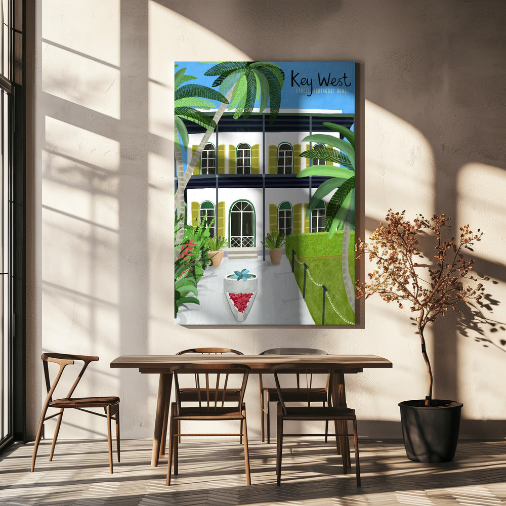 Ernest Hemingways hem, Key West Hemingway, Florida av konstnären Carla Daly | Canvas