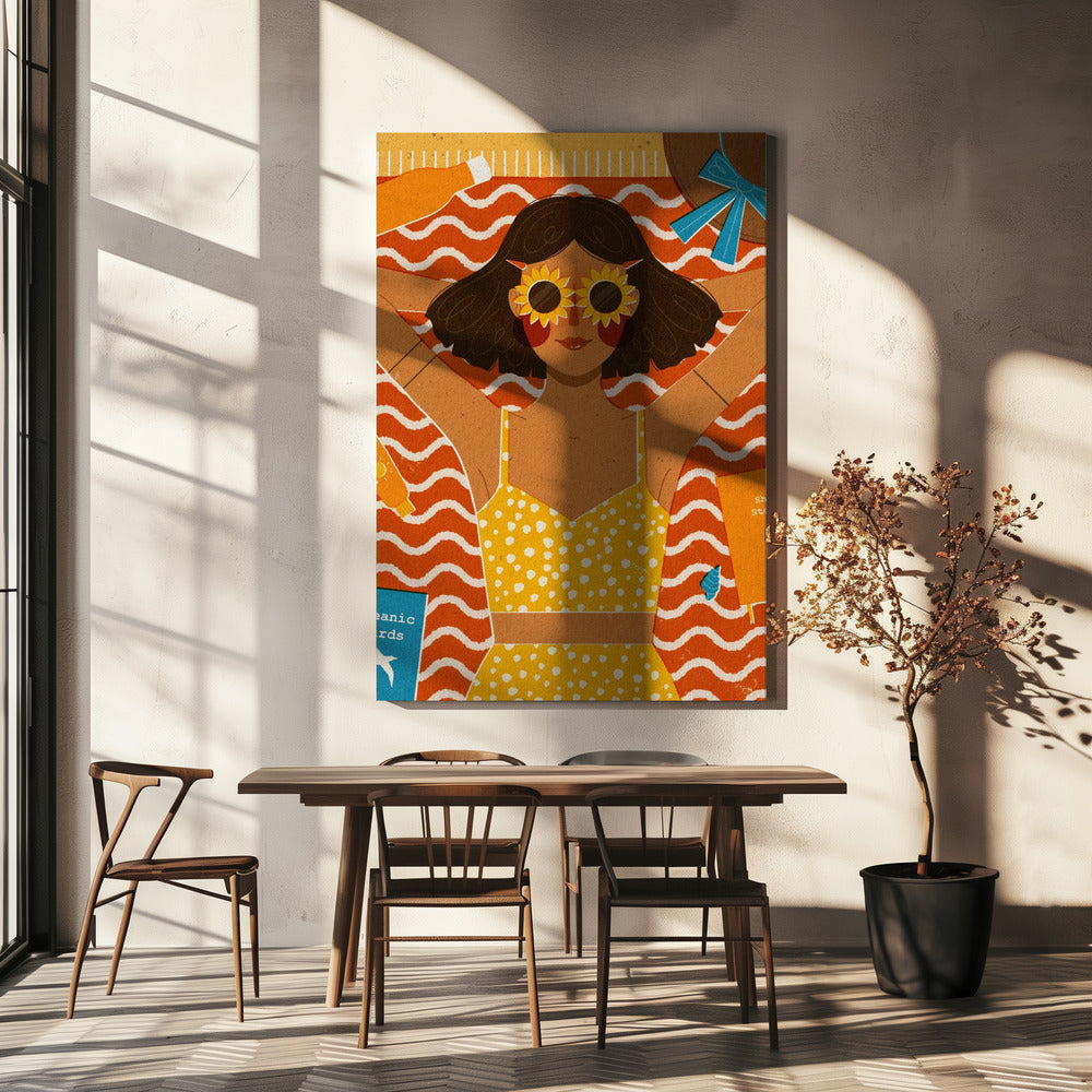 Flicka på stranden | Canvas