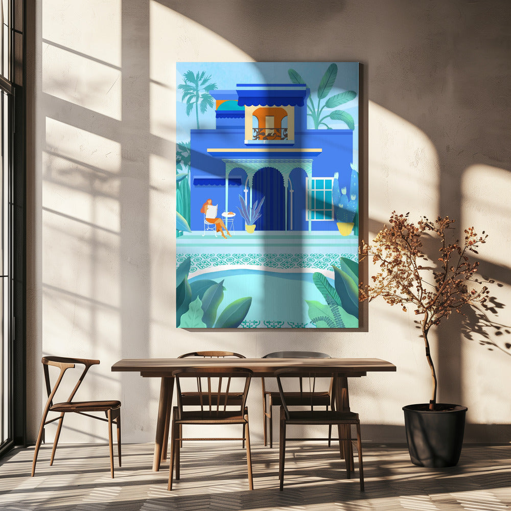 Blå oas | Canvas