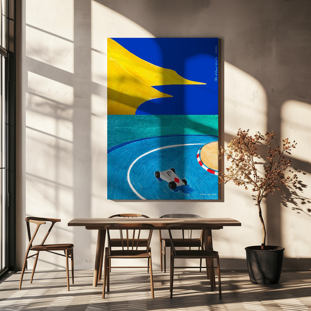 Monacos Grand Prix, racerbil på franska rivieran med utsikt över Medelhavet | Canvas