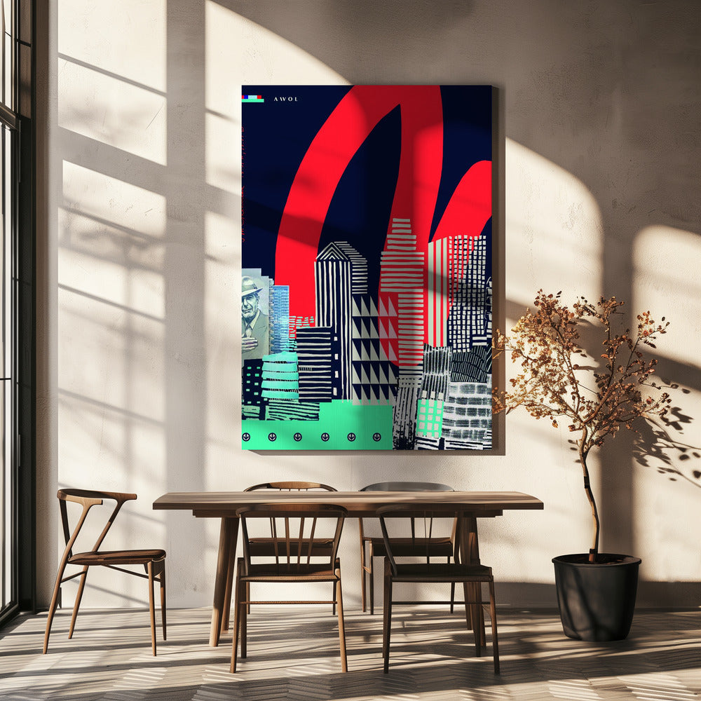 Urban Skyline Art, Montreal City Graphic Wall Poster | Canvas