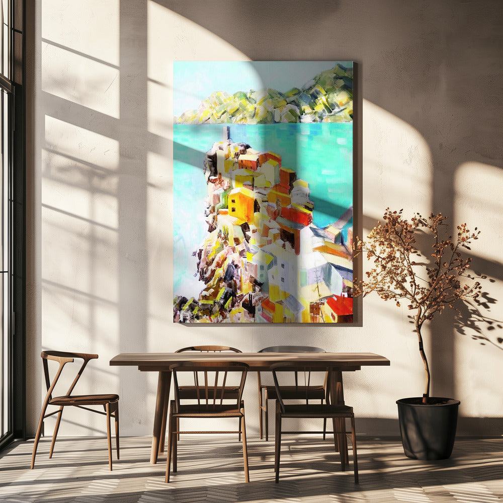 Colourful Town By The Mediterranean Sea, Italy Wall Art | Canvas