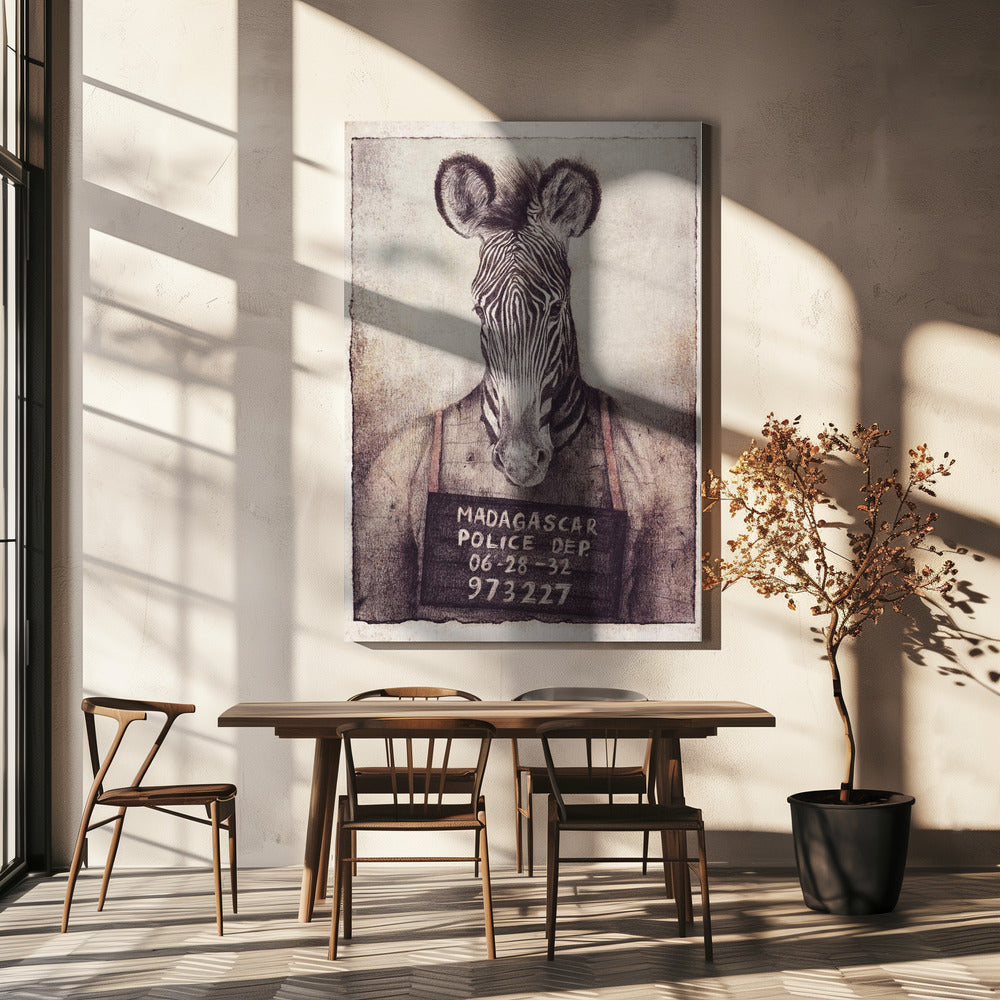 Zebra Mugshot Mysterium | Canvastavla