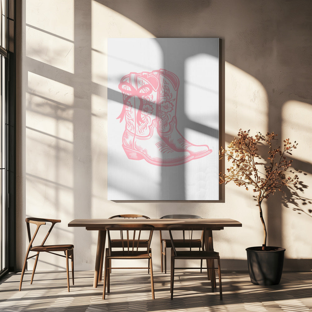 Rosa Cowgirlstövlar med rosett | Canvas
