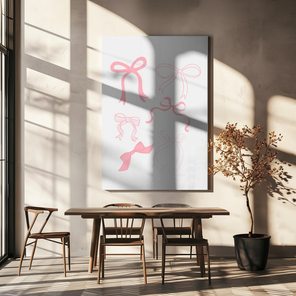 Sex rosa rosetter i olika stilar | Canvas