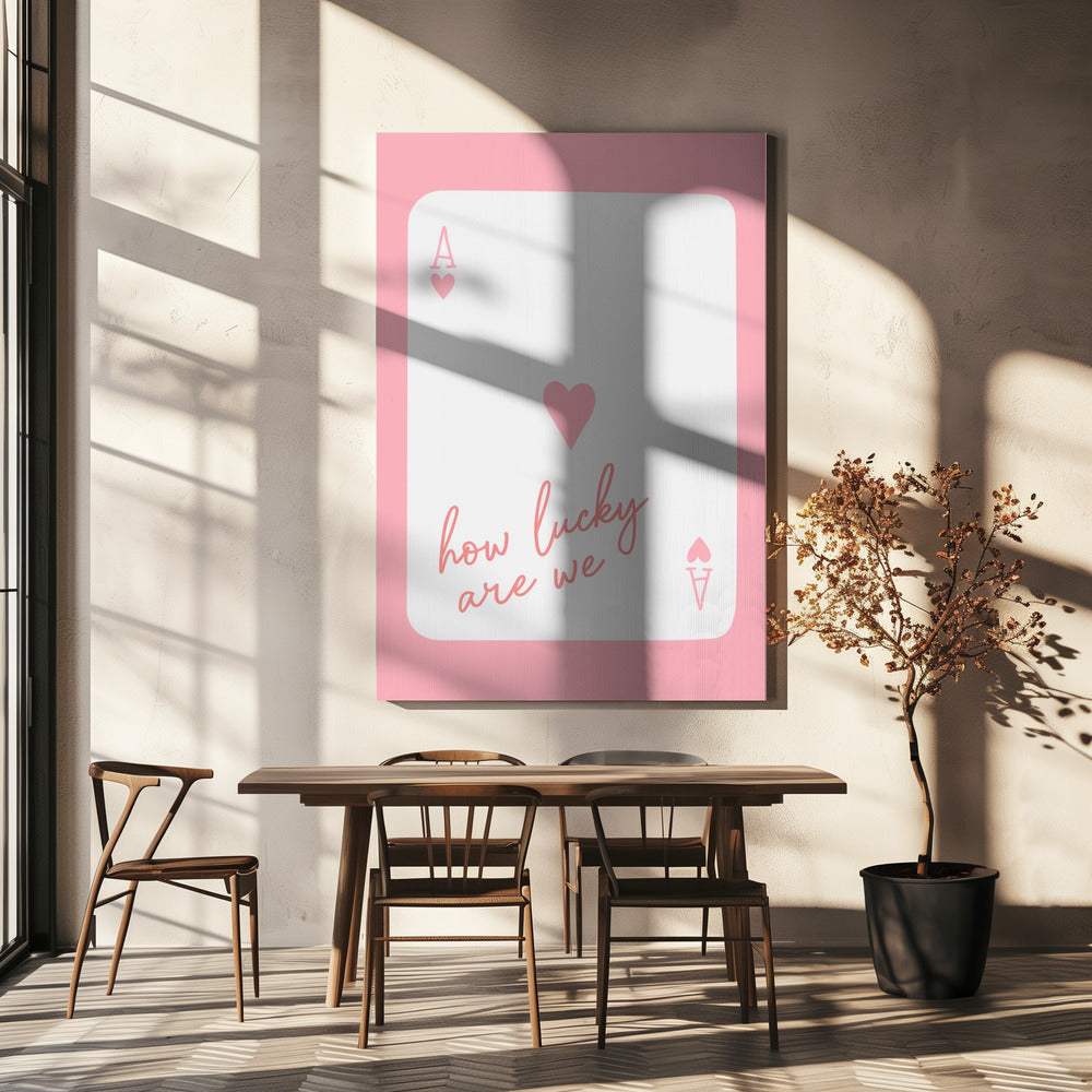 Hur lyckliga är vi Ace Pink | Canvasduk