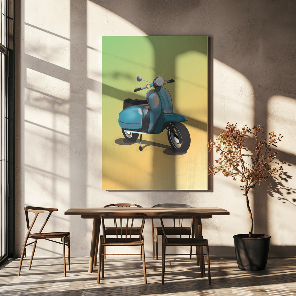 Blå vintageskoter | Canvas