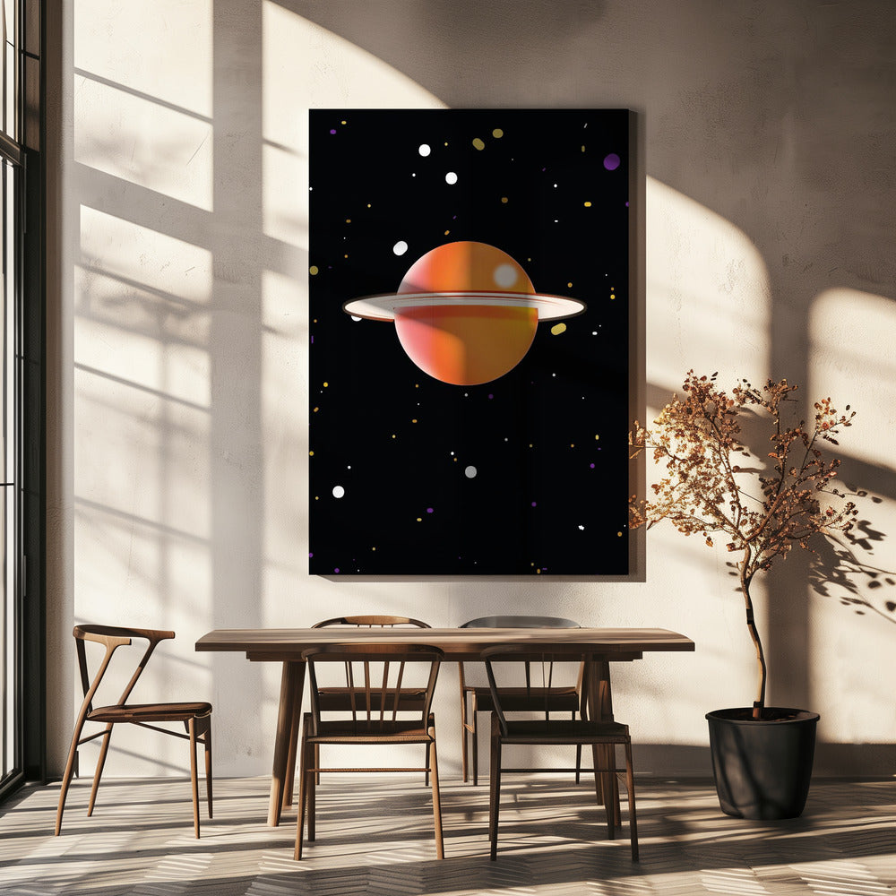 Retro Orange Planet | Canvastavla
