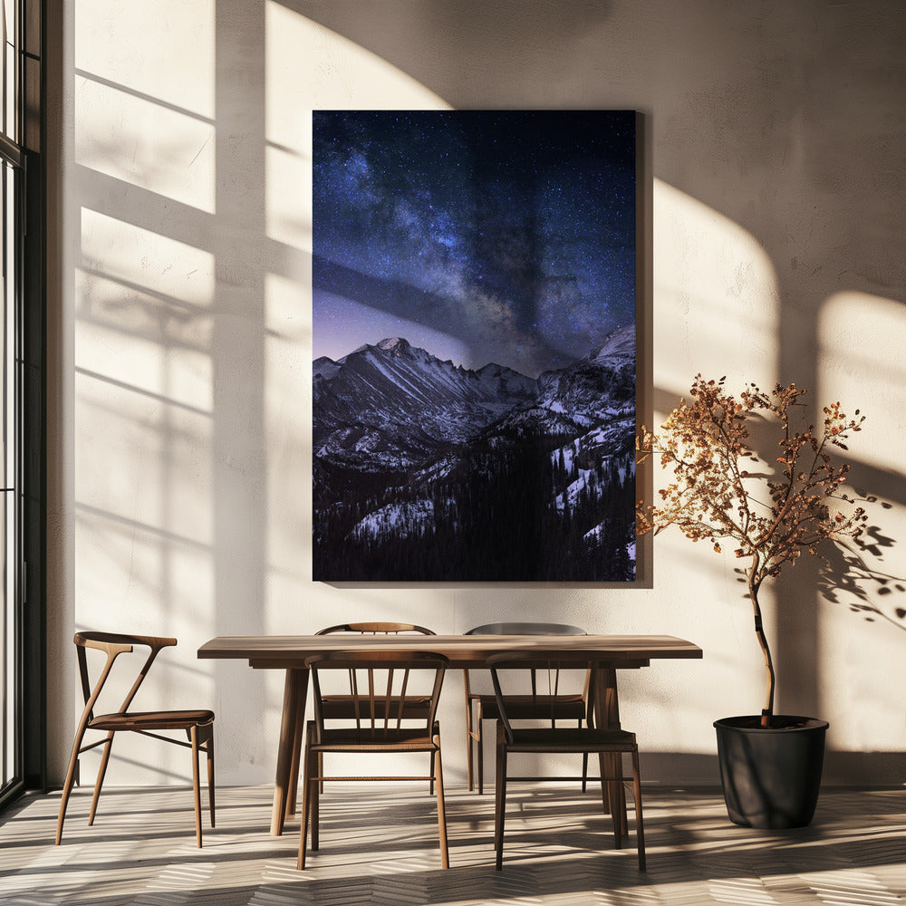 Vintergatan över Longs Peak | Canvas