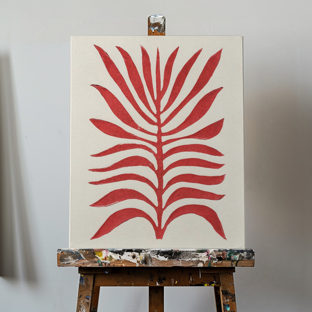 Red Branch / Lino Print | Canvas