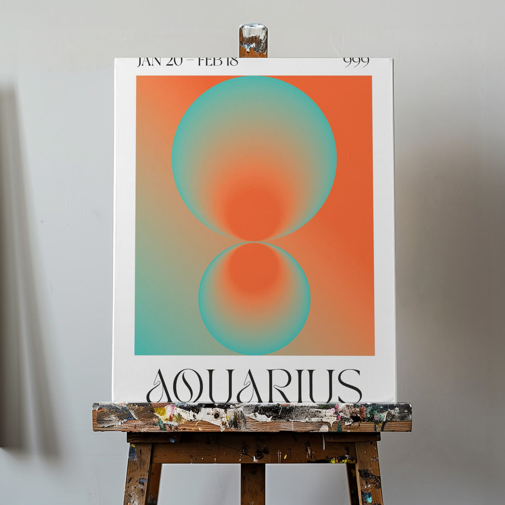 Gradient Circles in Coral and Teal Tones | Canvas