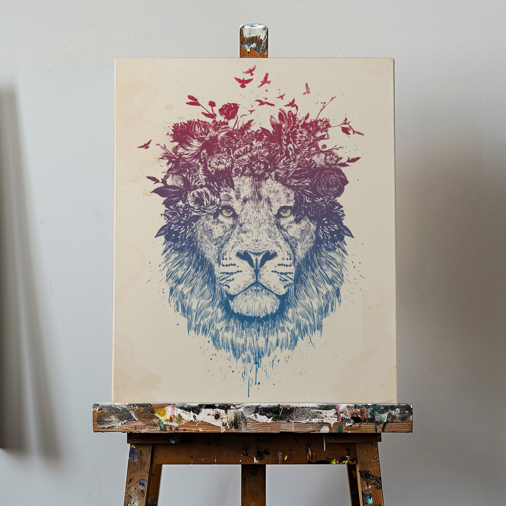 Blommigt lejon | Canvas