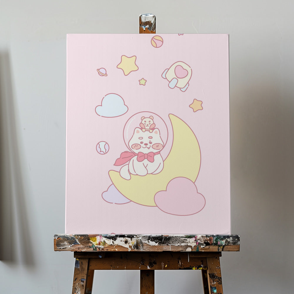 Dog and Hamster in space | Canvas