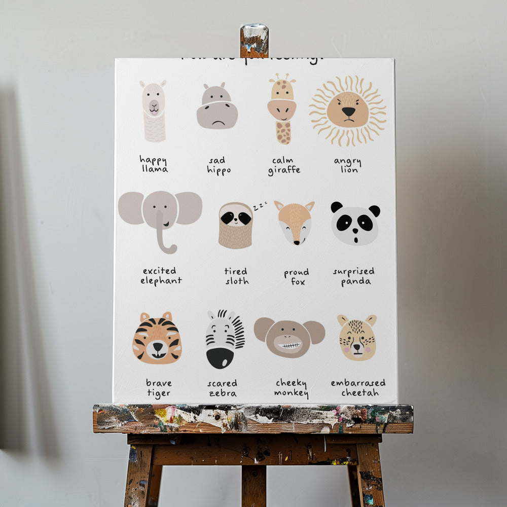 Children's calming meditation emotions print 1 | Canvas