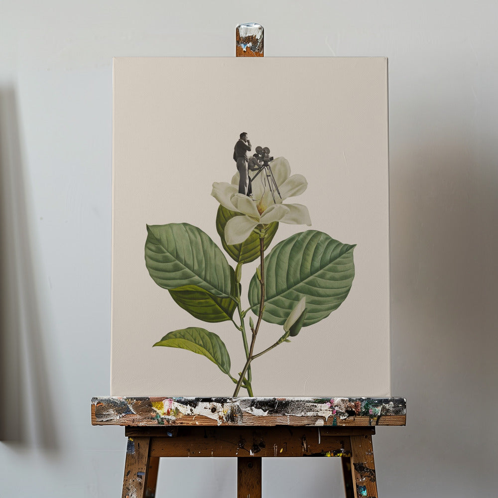 Botanical vintage cameraman | Canvas