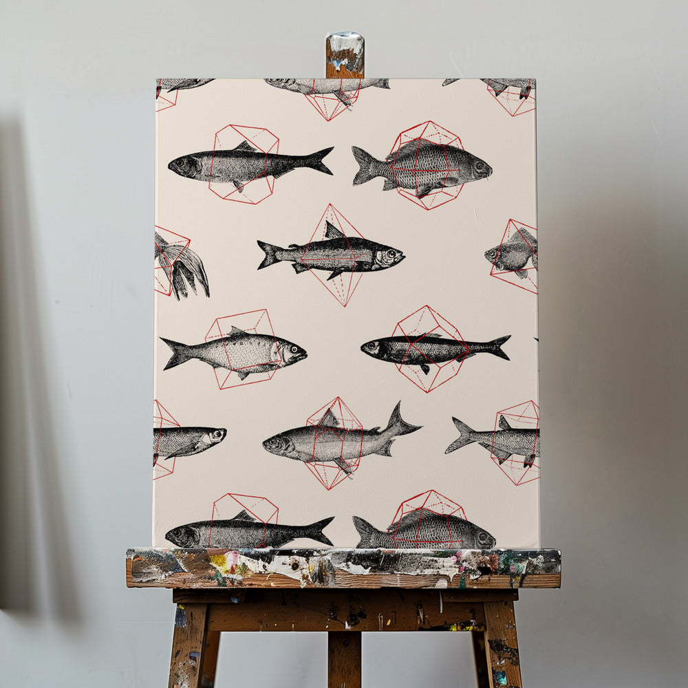 Fische in der Geometrie Nr. 4 | Leinwand-Bilder