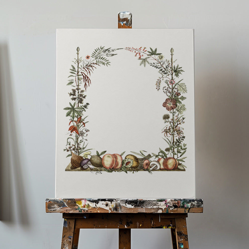 Handritad botanisk ram | Canvastavla