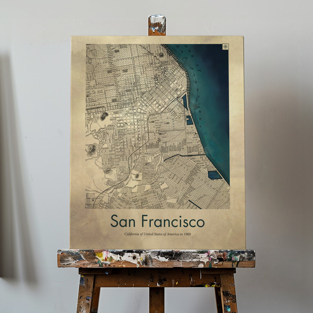 San Francisco retrokarta | Canvas