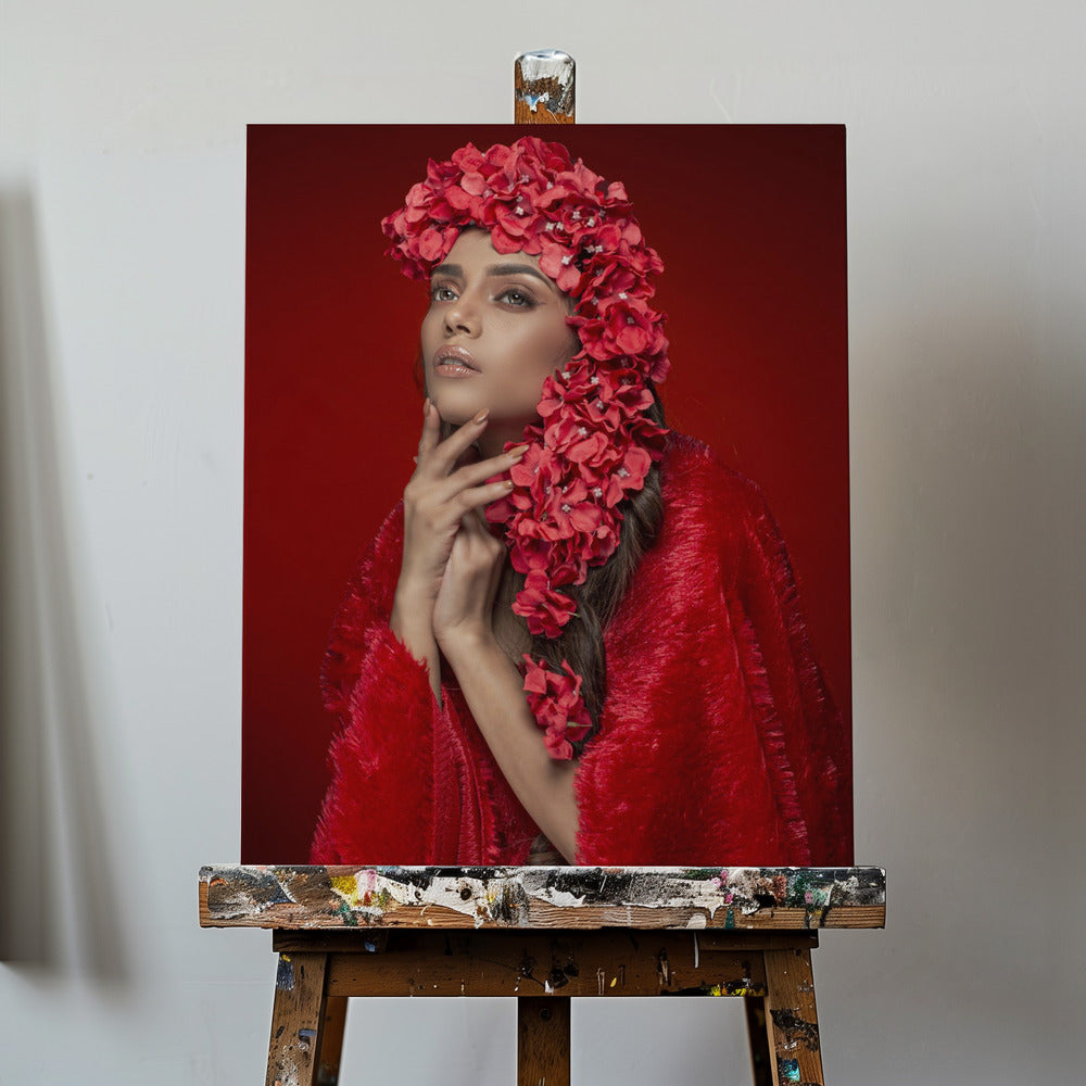 RÖD BLOMMA-DAM | Canvas